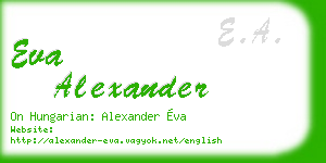 eva alexander business card